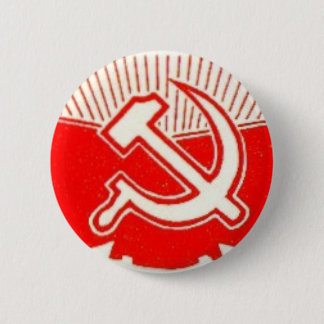 Hammer, Sickle en Red Flags Ronde Button 5,7 Cm