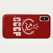 Hammer Sickle White  Flag iPhone X Hoesjes (Achterkant (horizontaal))