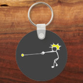 Hammer Thrower Black Yellow Stick with Sport Sleutelhanger (Voorkant)