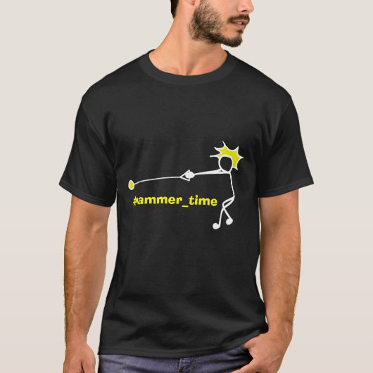 Hammer Time T-shirt Thrower Black Yellow Mannen (Voorkant)