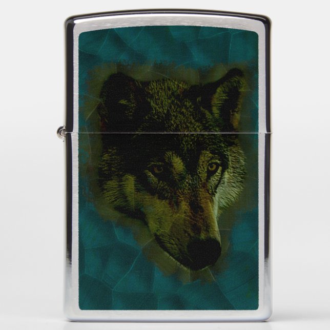 Hammered Blue Metal Wolf (Voorkant)