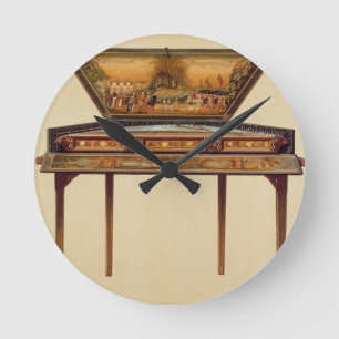 Hammered dulcimer in een geverfde soundbox, 18 cen ronde klok