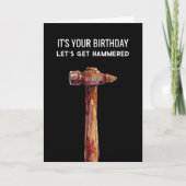 Hammered Funny Rustic Hammer Male Birthday Kaart (Voorkant)