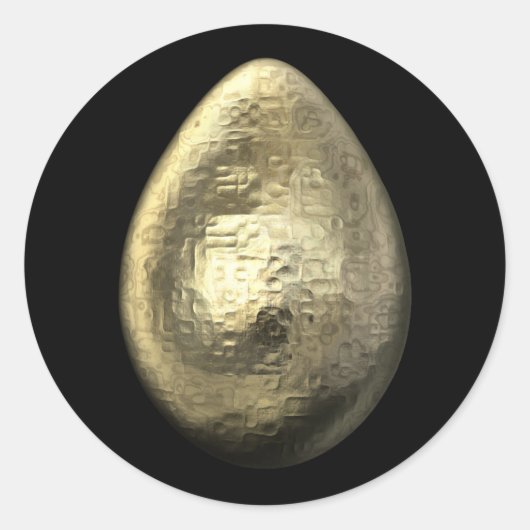 Hammered Gold Egg Ronde Sticker (Voorkant)