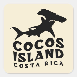 Hammerhead Scuba Diving bij Cocos Island Vierkante Sticker