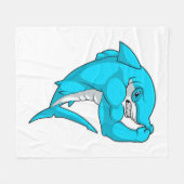 Hammerhead shark as Bodybuilder at Bodybuilding Fleece Deken (Voorkant (Horizontaal))