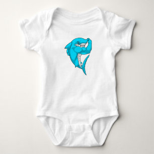 Hammerhead shark as Bodybuilder at Bodybuilding Romper