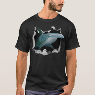 Hammerhead Shark Breaking Clothes Shark Outfit Gif T-shirt