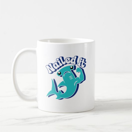 Hammerhead Shark Flexing heeft het genageld Koffiemok (Links)