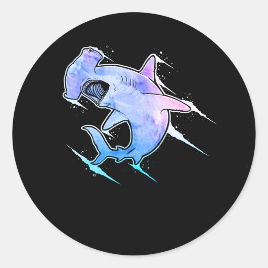 Hammerhead Shark Lover Marine Life hamer hoofd Sha Ronde Sticker (Voorkant)