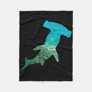 Hammerhead Shark Lovers Silhouette Earth Day en o Fleece Deken
