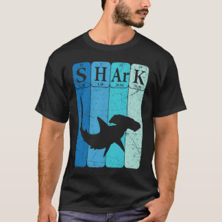 Hammerhead Shark Periodic Table Elements Retro Sha T-shirt