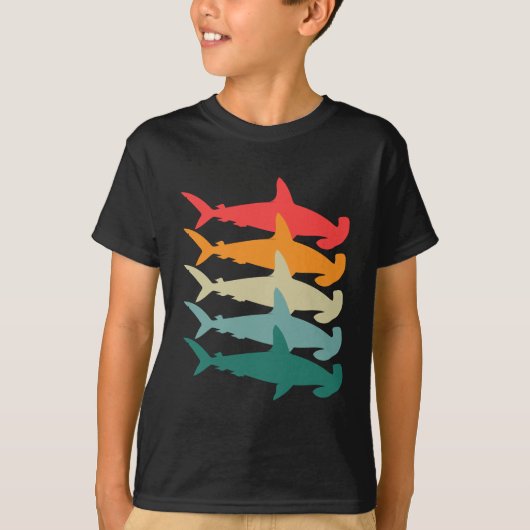 Hammerhead Shark Retro T-shirt (Voorkant)