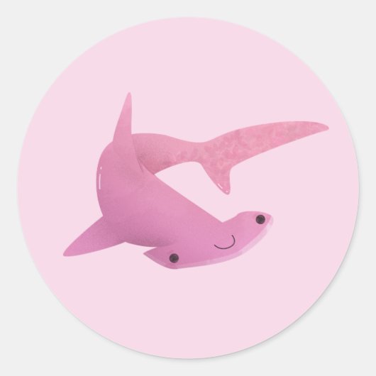 Hammerhead Shark Ronde Sticker (Voorkant)