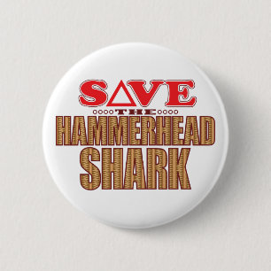 Hammerhead Shark Save Ronde Button 5,7 Cm