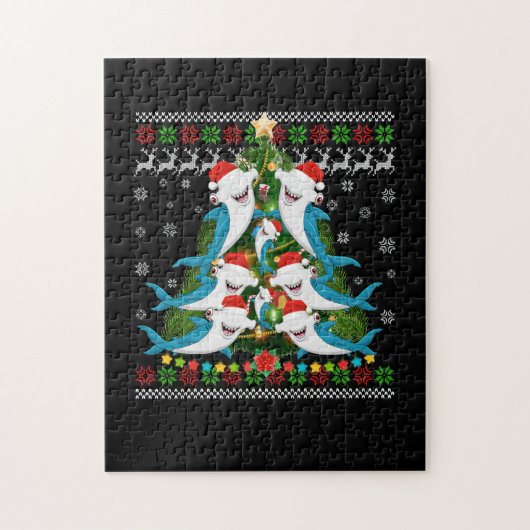 Hammerhead Shark Xmas Lighting Tree Shark Legpuzzel (Verticaal)