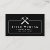 Hammers Silver Black QR Code Construction Visitekaartje (Voorkant)