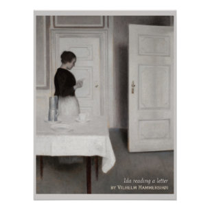 Hammershøi Ida reading a letter CC0695 Perfect Poster