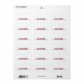 Hammett à neige - Rouge - Tag Cadeau Étiquettes (Feuille entière)