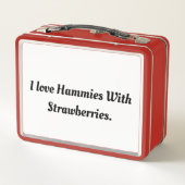 Hammie Avec Fraises Lunchbox Métal (Dos)