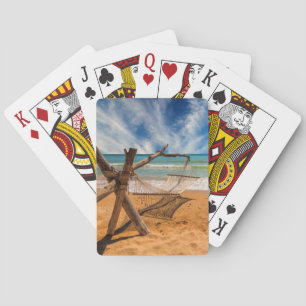 Hammock op een tropisch strand pokerkaarten