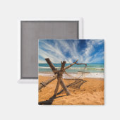 Hammock op een tropisch strand Resort | Thailand Magneet (Voorkant / Achterkant)