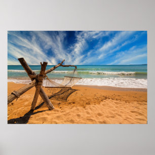 Hammock op een tropisch strand   Thailand Poster