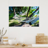 Hammock op het strand, Fiji Poster (Keuken)