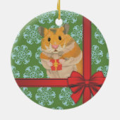 Hammy Kersthamster kerst Keramisch Ornament (Achterkant)