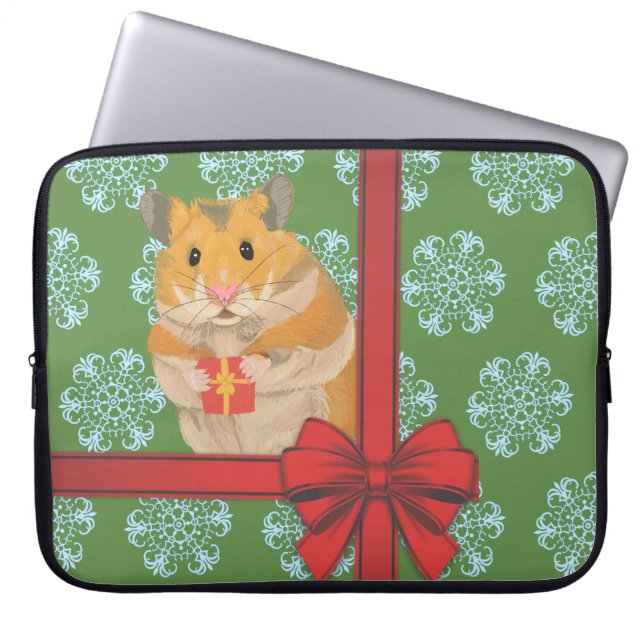 Hammy Kersthamster kerst Laptop Sleeve (Voorkant)