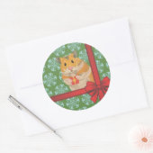 Hammy Kersthamster kerst Ronde Sticker (Envelop)