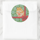 Hammy Kersthamster kerst Ronde Sticker (Tas)