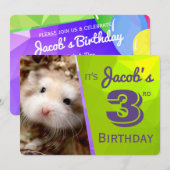 HammyVille - Carte d'invitation à l'anniversaire d (Devant / Derrière)