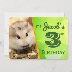 HammyVille - Cute Hamster Birthday Invitation Kaar Kaart