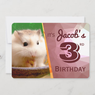 HammyVille - Cute Hamster Birthday Invitation Kaar Kaart