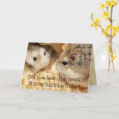 Hammyville - Jolie carte d'anniversaire Hamster (Fleur jaune)