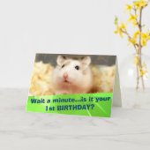Hammyville - Jolie carte d'anniversaire Hamster (Fleur jaune)