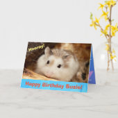 Hammyville - Jolie carte d'anniversaire Hamster (Fleur jaune)