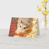 Hammyville - Jolie carte d'anniversaire Hamster (Fleur jaune)
