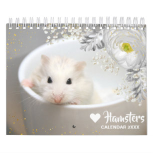 Hammyville - Motivation Cute Hamster met Flowers Kalender