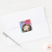 HammyVille - Schattigee Hamster Bedankt voor Being Vierkante Sticker (Envelop)