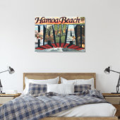 Hamoa Beach, Hawaii - grote letterscènes Canvas Afdruk (Insitu (Slaapkamer))