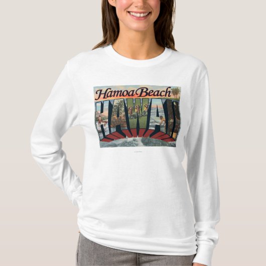 Hamoa Beach, Hawaii - grote letterscènes T-shirt (Voorkant)