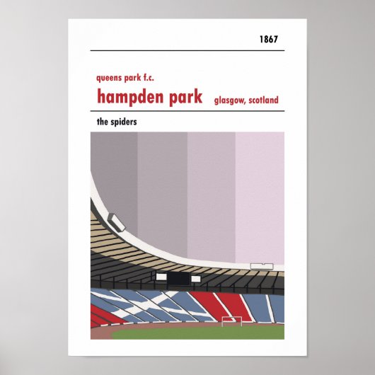 Hampden Park, Glasgow. Affiche du stade (Devant)