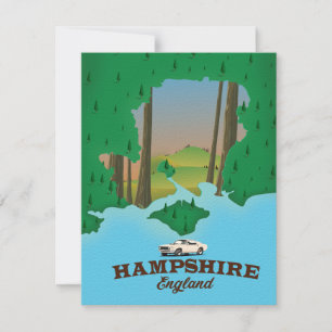 Hampshire England vintage reis poster.