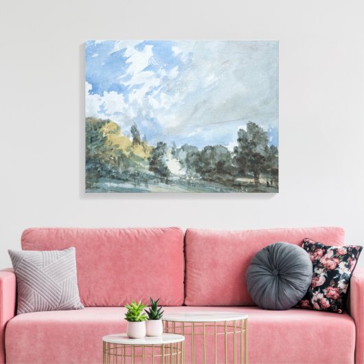 Hampstead Heath (door John Constable) Canvas Afdruk (Insitu (Woonkamer))
