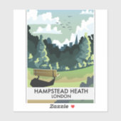 Hampstead Heath Londen reisposter. Sticker (Vel)