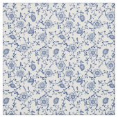 Hampton Aesthetic Blue White Floral Boho Pattern Stof (Swatch)
