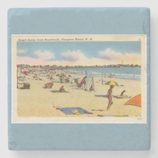  Hampton Beach Briefkaart Stenen Onderzetter (Voorkant)
