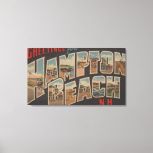 Hampton Beach, New Hampshire - Large Letter 2 Canvas Afdruk